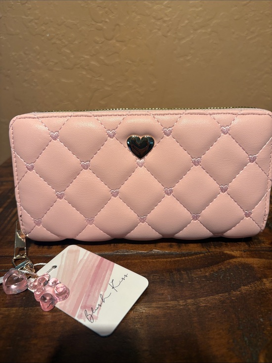 Blush Crush Handbags - Blush Crush NWT Pink Quilted Vegan Leather Double Zip Large Wallet